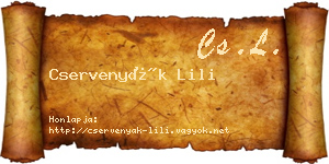 Cservenyák Lili névjegykártya