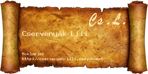 Cservenyák Lili névjegykártya