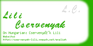 lili cservenyak business card